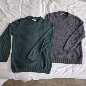 Men's Green and Gray Sweater Set